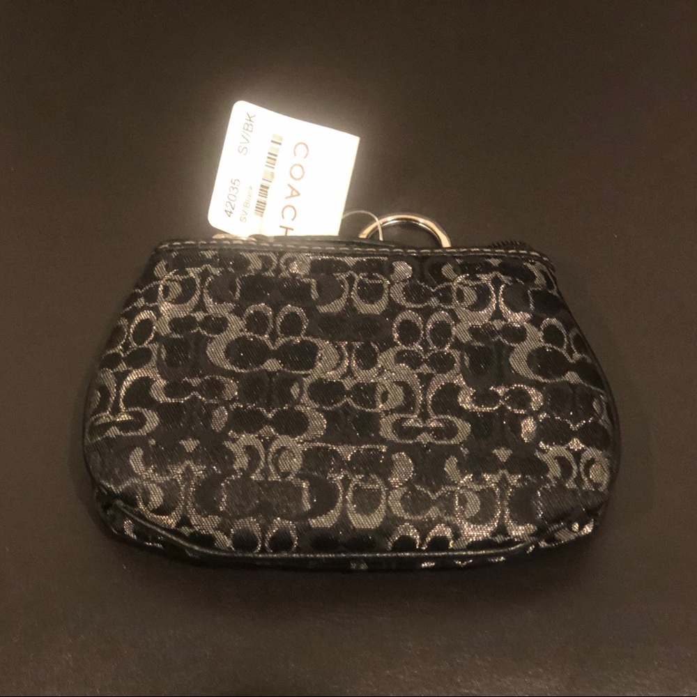 Authentic Coach coin purse with key ring
